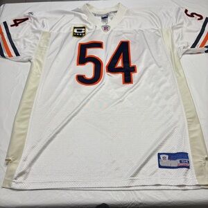 Reebok NFL Chicago Bears Brian Urlacher #54 White Captain Jersey Men’s 54 3XL